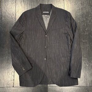 John Varvatos Charcoal Brushed Pinstripe Blazer
